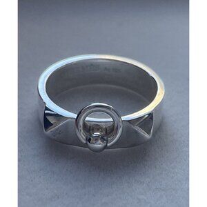 Hermès Sterling Silver Kelly Ring Size 53 With Original Box & Packaging
